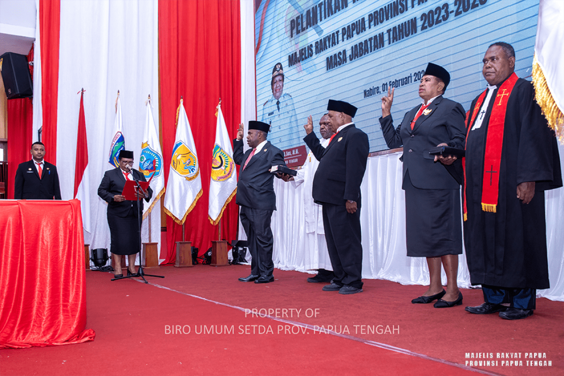 Pelantikan Dan Pengambilan Sumpah Atau Janji Ketua, Wakil Ketua I Dan Wakil Ketua I, MRP Provinsi Papua Tengah